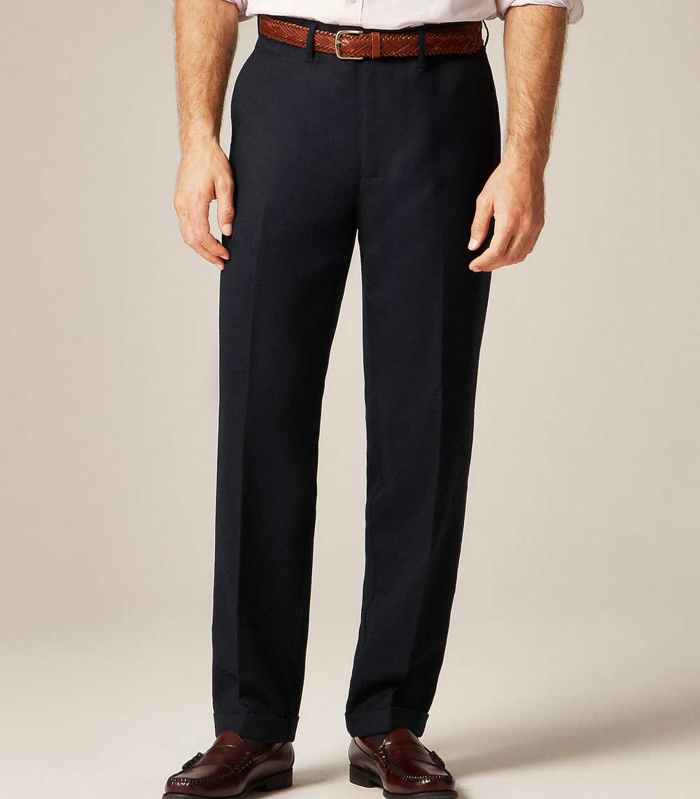 J Crew Classic Creased Wool Trouser Mens 32 X 29 Dark Navy